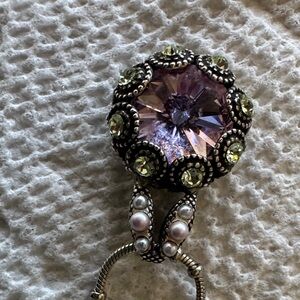 Elegant Purple and Green Gemstone Pendant